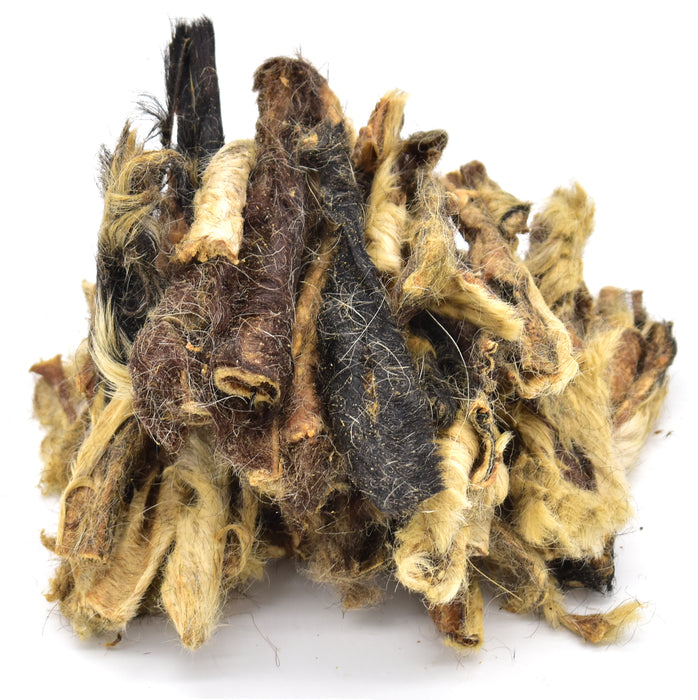Natural Lamb Head Skin/Scalp With Hair(Fur). Hypo-allergenic Dog Chew