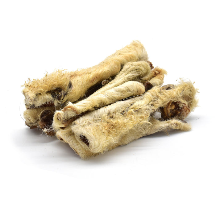 Natural Lamb Head Skin/Scalp With Hair(Fur). Hypo-allergenic Dog Chew