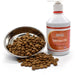 Salmon oil with bowl of food