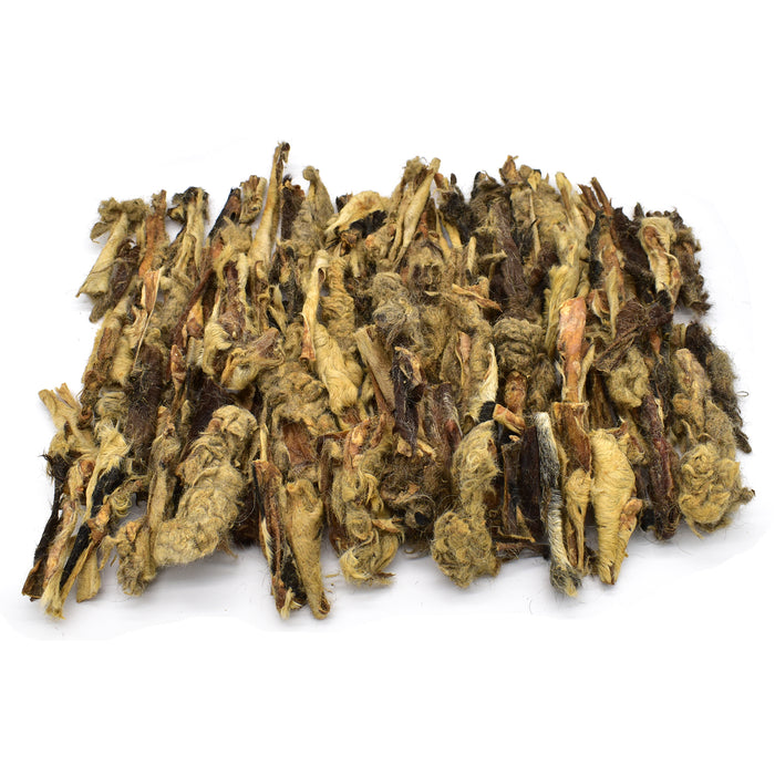 Bulk Pack: 2kg Natural Lamb Head Skin/Scalp With Hair(Fur). Hypo-allergenic Dog Chew
