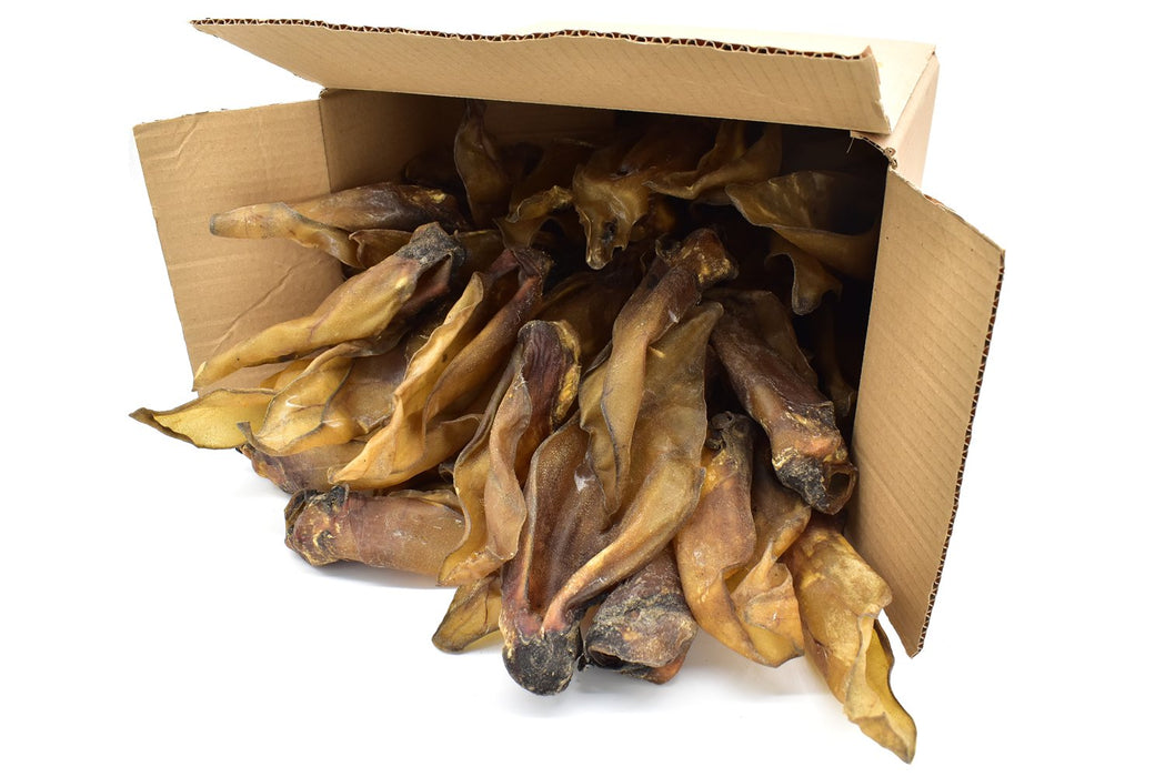 50 x Large 100% Pure Buffalo Ears With Meat. 100% Natural Low Fat Dog Chew/Treat